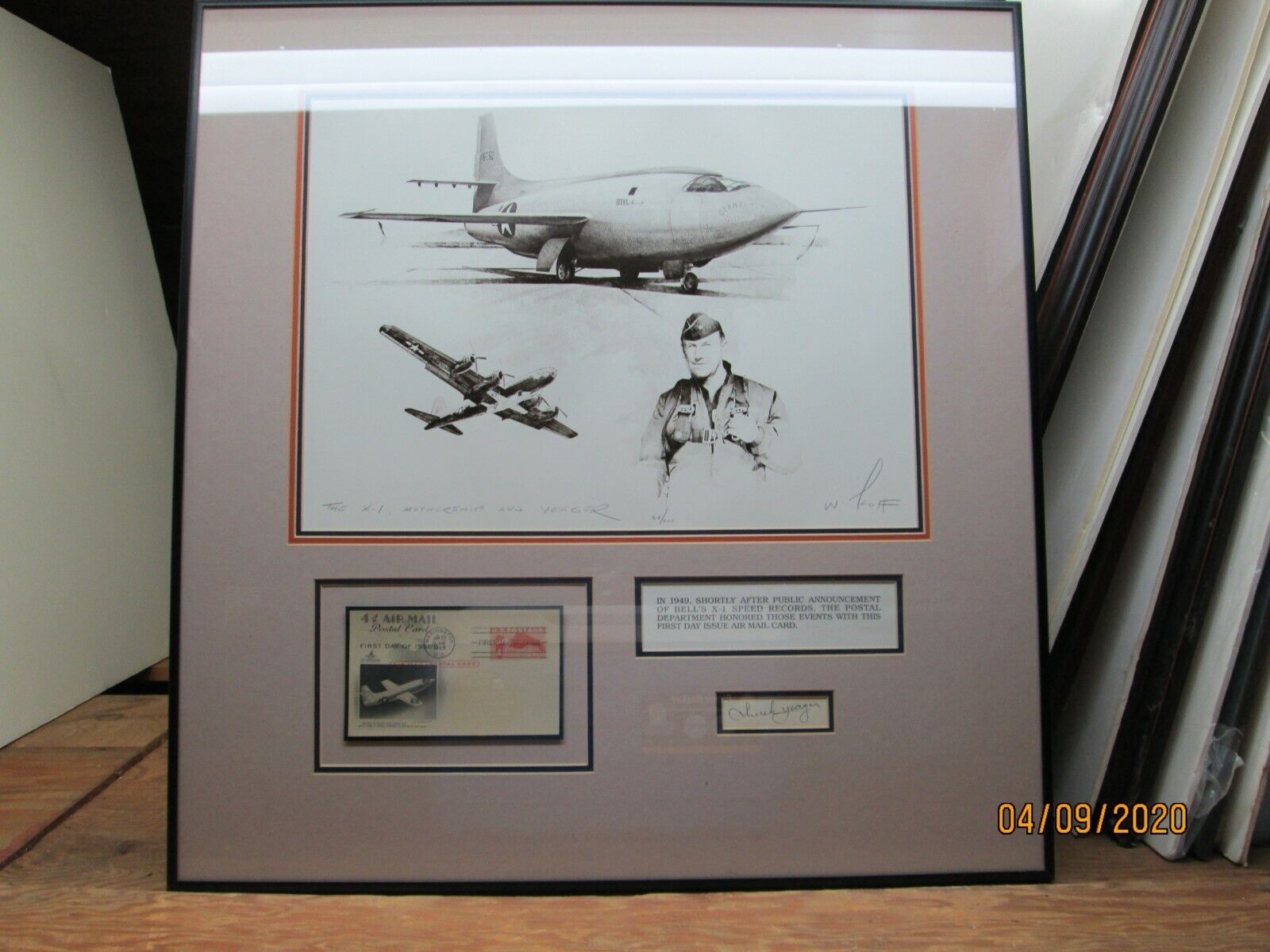 YEAGER, BELL X-1, SIGNED YEAGER, WIEKOF.