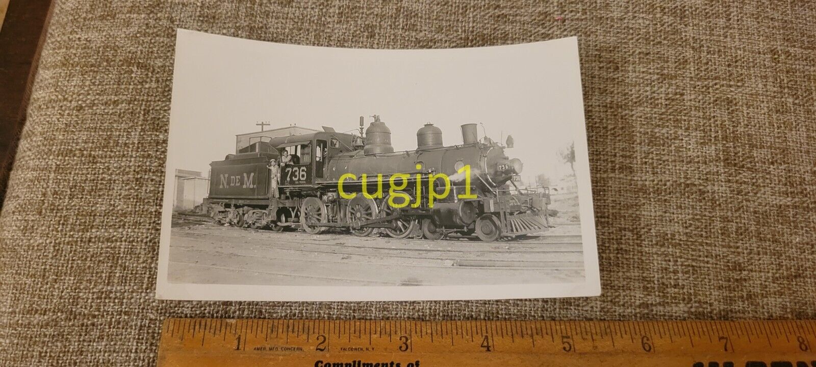 R165 Train Photograph Locomotive Engine RPPC N DE M 736 F-7 SCHEN 2756-1889