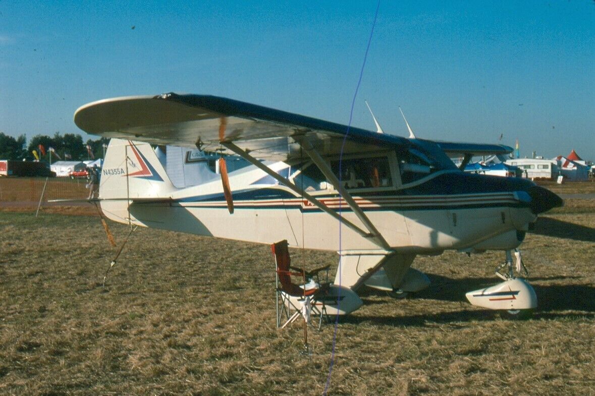 ORIGINAL CIVIL AIRCRAFT PLANE COLOUR SLIDE OF PIPER PA-22 AEROPLANE US N4355A.