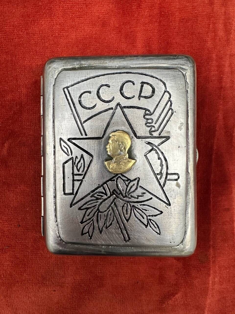 Ciggarete caise USSR Stalin Airplane school with gift sign 1931 Soviet Vintage