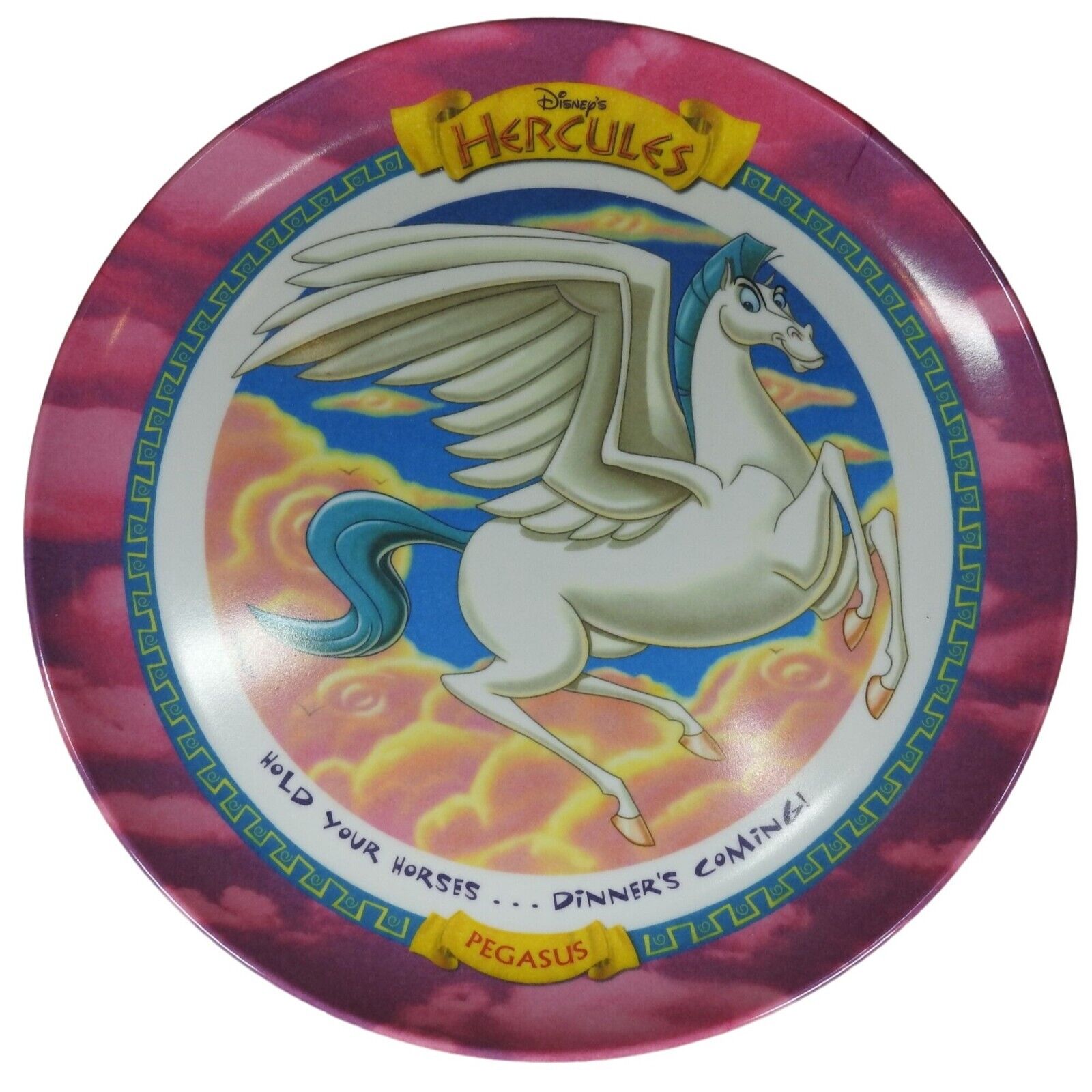 Vintage Pegasus Hercules Plate Disney Plastic Dish Happy Meal McDonald\'s 1997