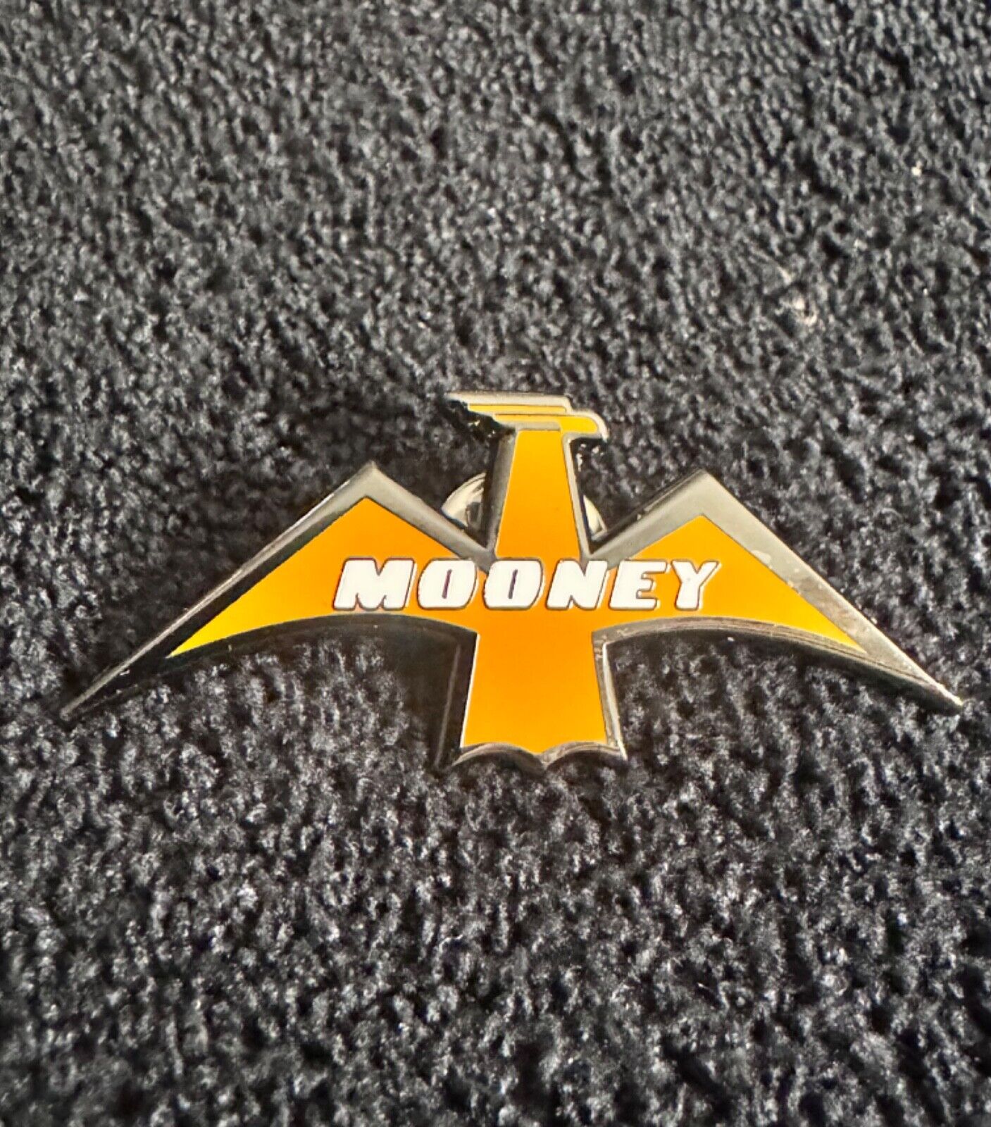 Mooney aircraft logo lapel pin for hats , shirts , vests or a gift - pilot plane