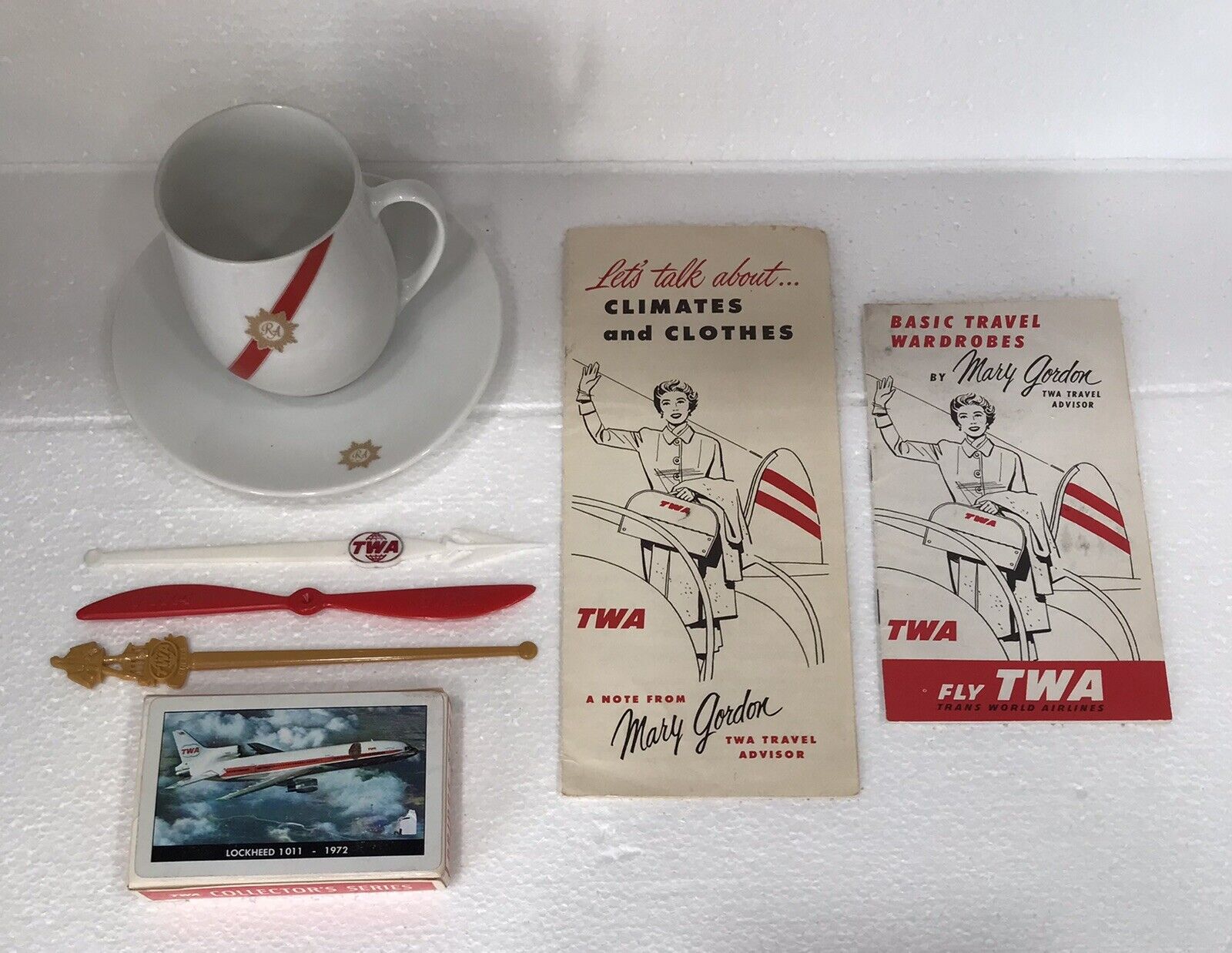 Lot Of Vintage TWA Airlines Memorabilia 
