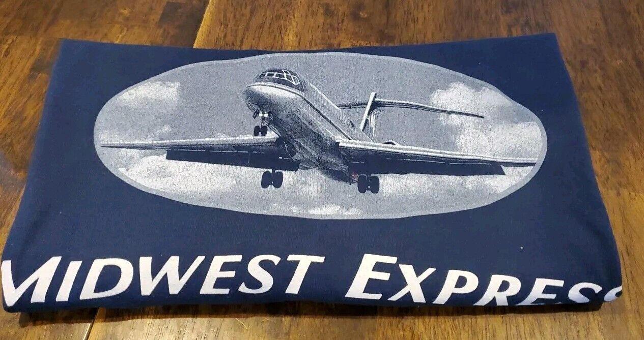 Vintage Midwest Express Airlines  Technical Services T-shirt Size XXL Men’s 