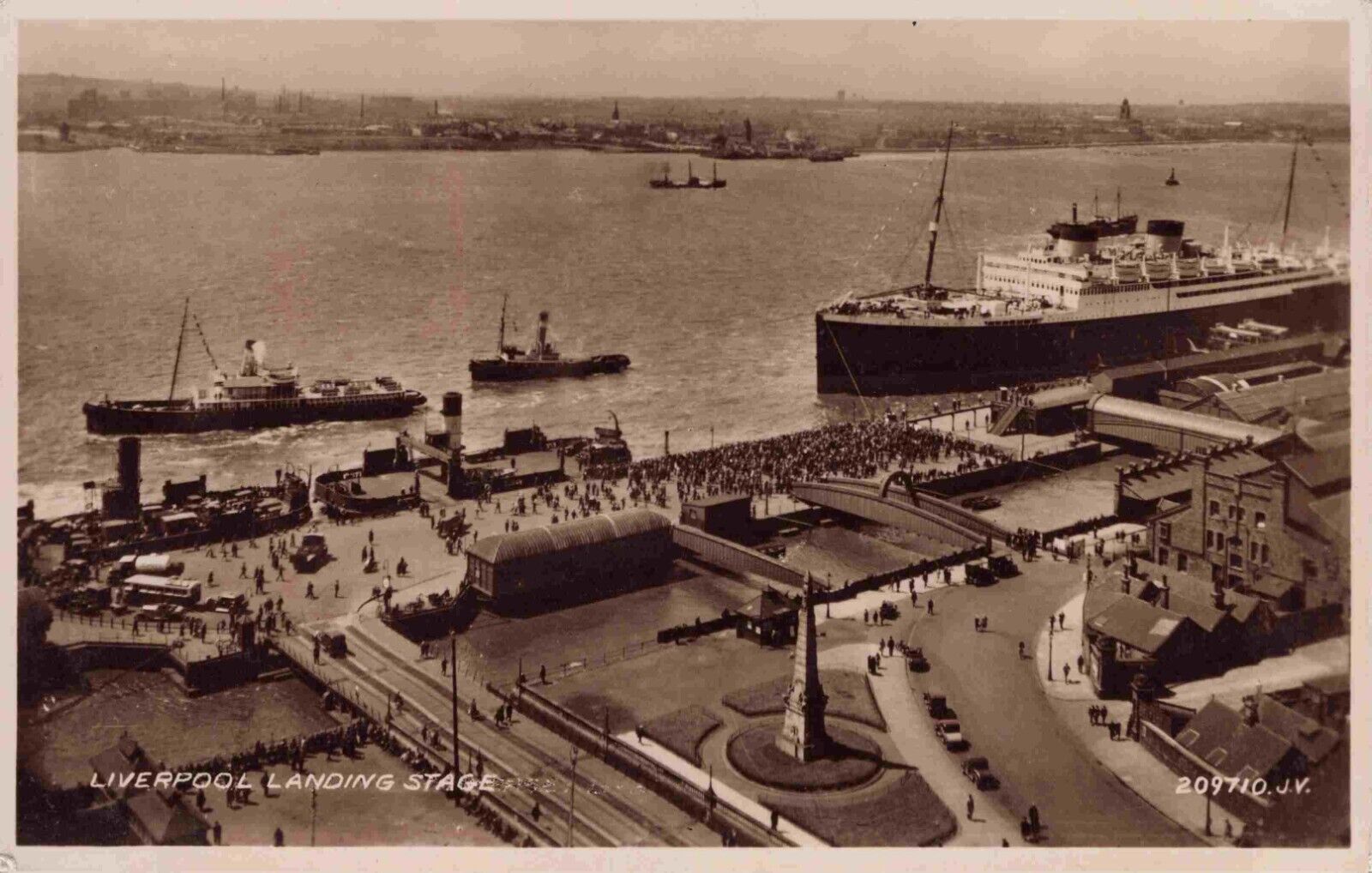 RPPC WWI Port Liverpool Ship Landing Stage c1917 England UK Real Photo Postcard