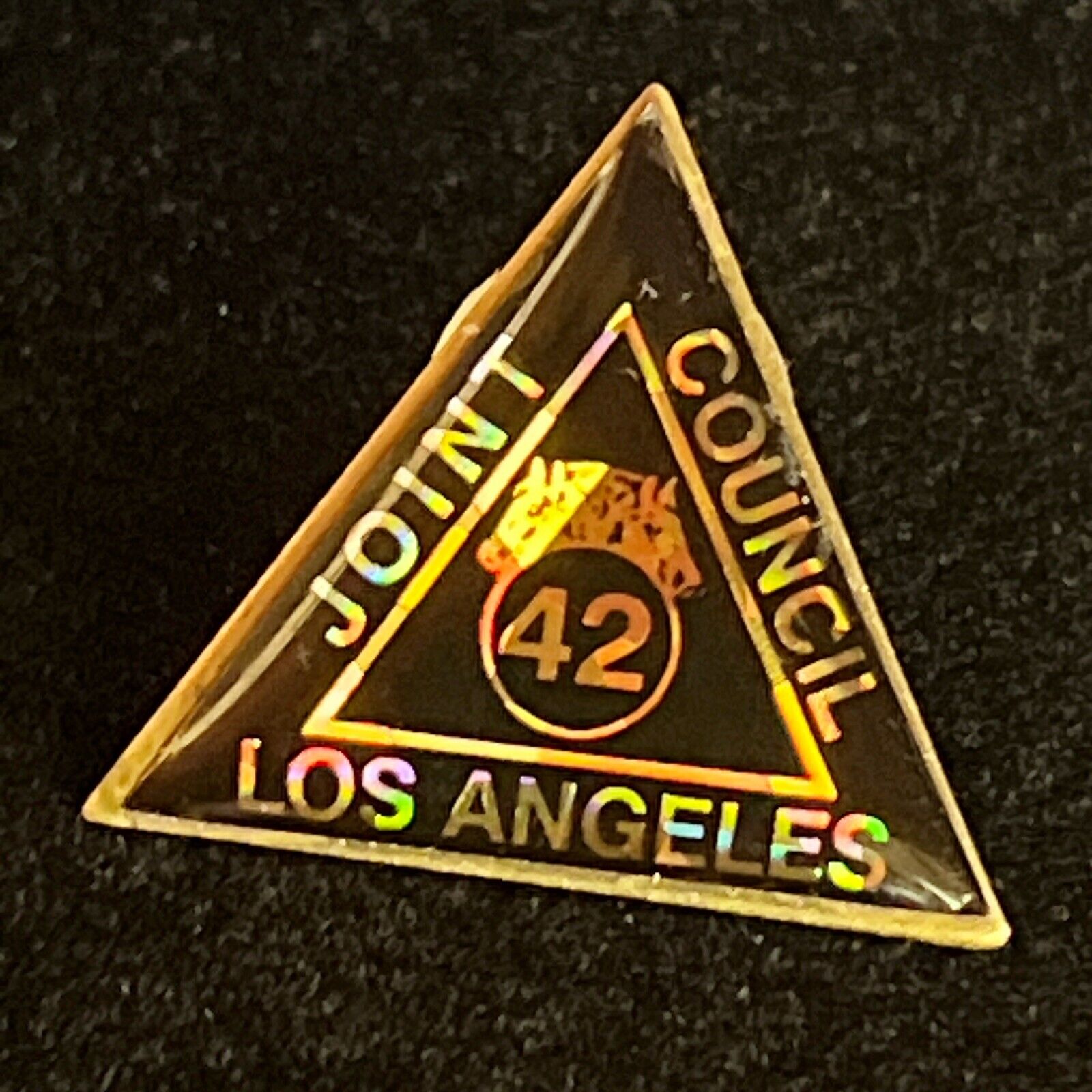 Vintage Holographic Teamsters Joint Council 42 Los Angeles Lapel Hat Pin 1