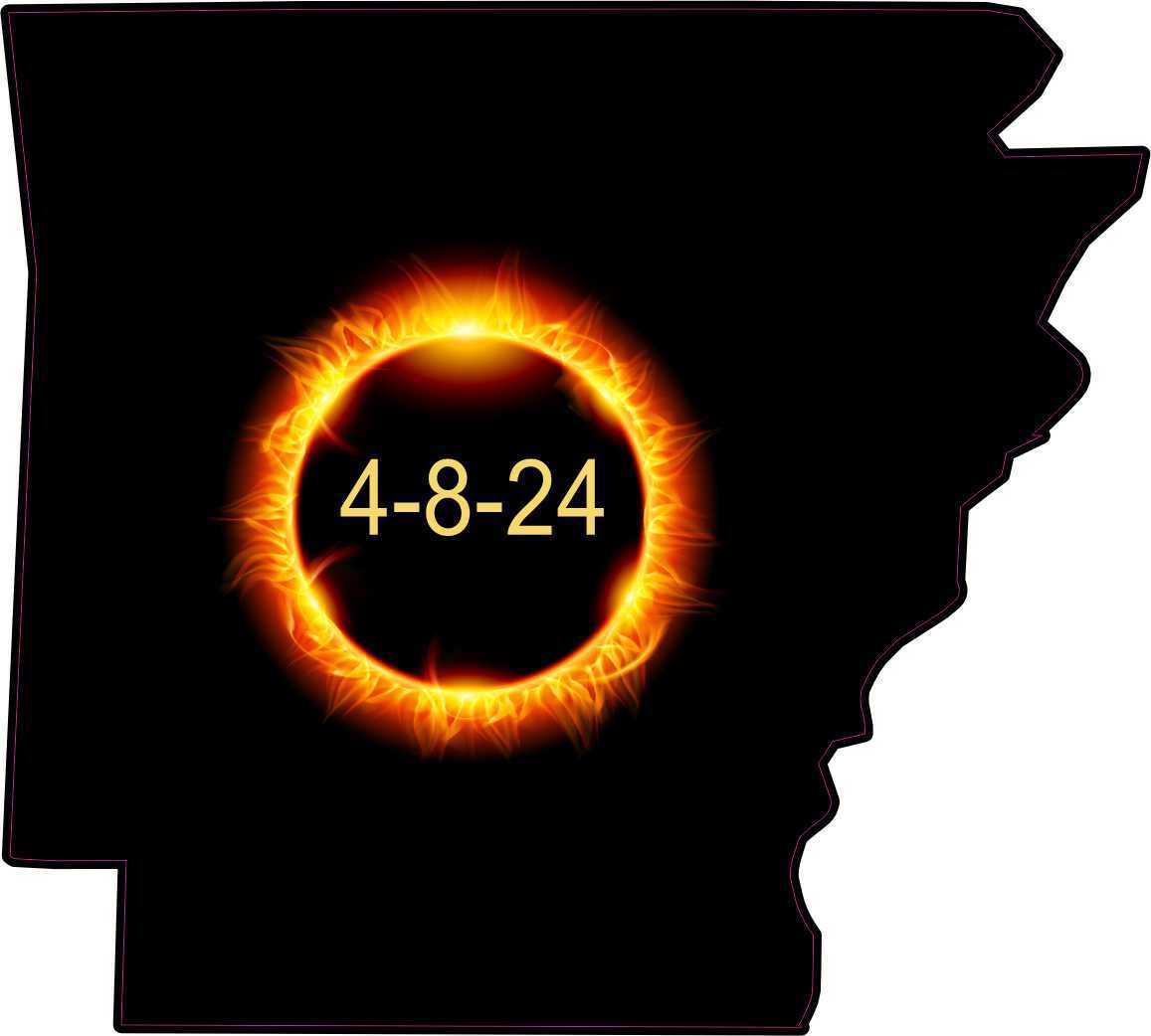 StickerTalk Great North American Eclipse Arkansas '24 Sticker, 3.8 inches x 3...