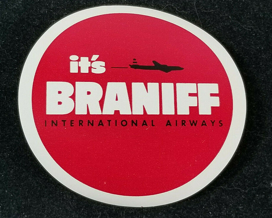 Vintage 1956 Braniff Airlines Water Decal Sticker MINT Aviation