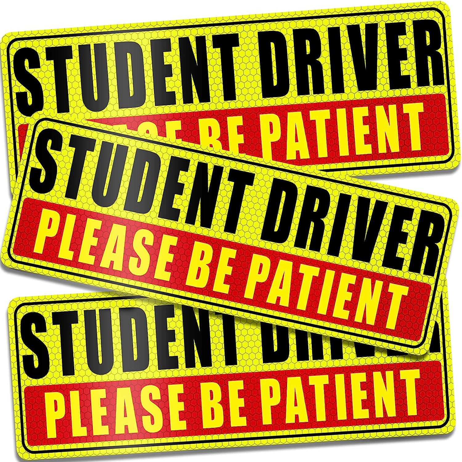 Student Driver Magnet for Car - Please Be Patient Student Driver Reflective Sign