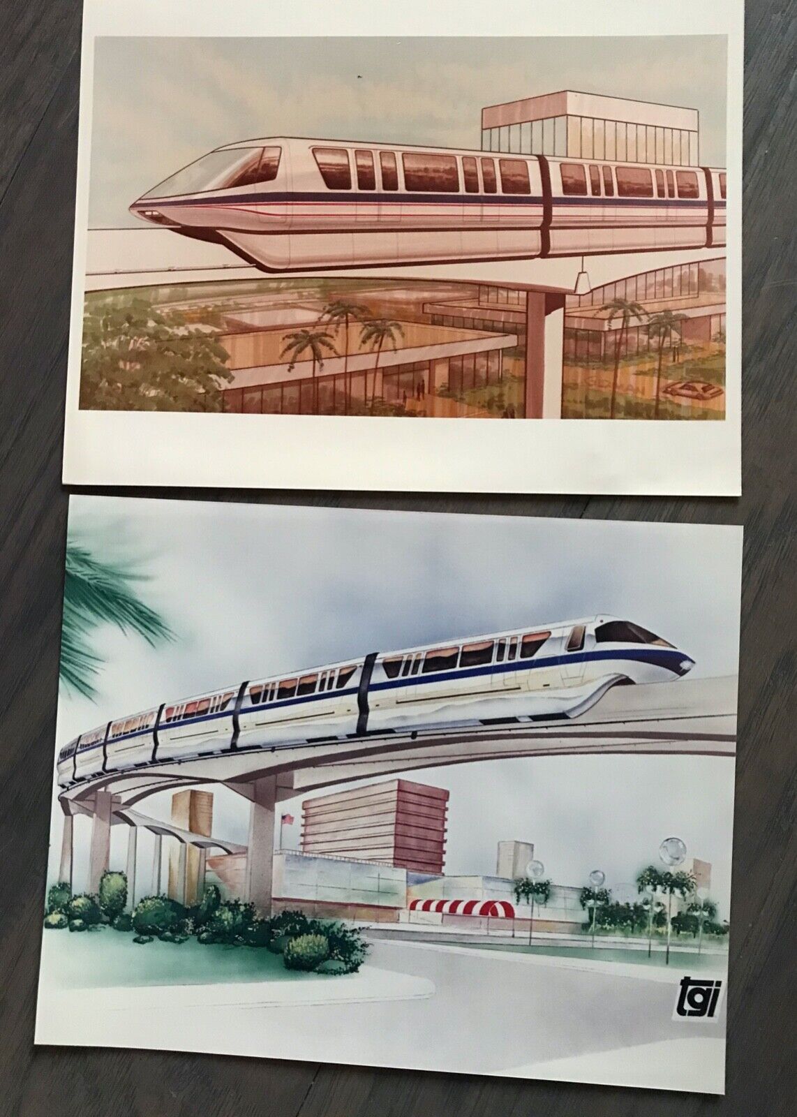 Disney Monorail Marketing photos (Bombardier / TGI )  2 photos from 1990's