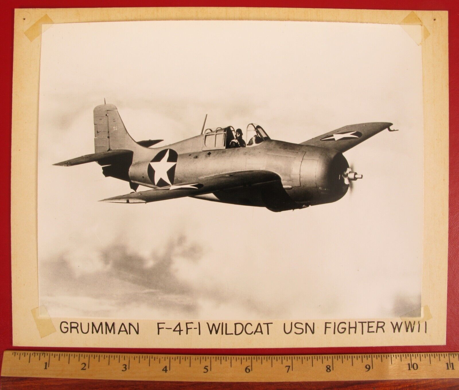 VINTAGE PHOTOGRAPH GRUMMAN F-4F-1 WILDCAT US NAVY USN FIGHTER MILITARY AIRPLANE