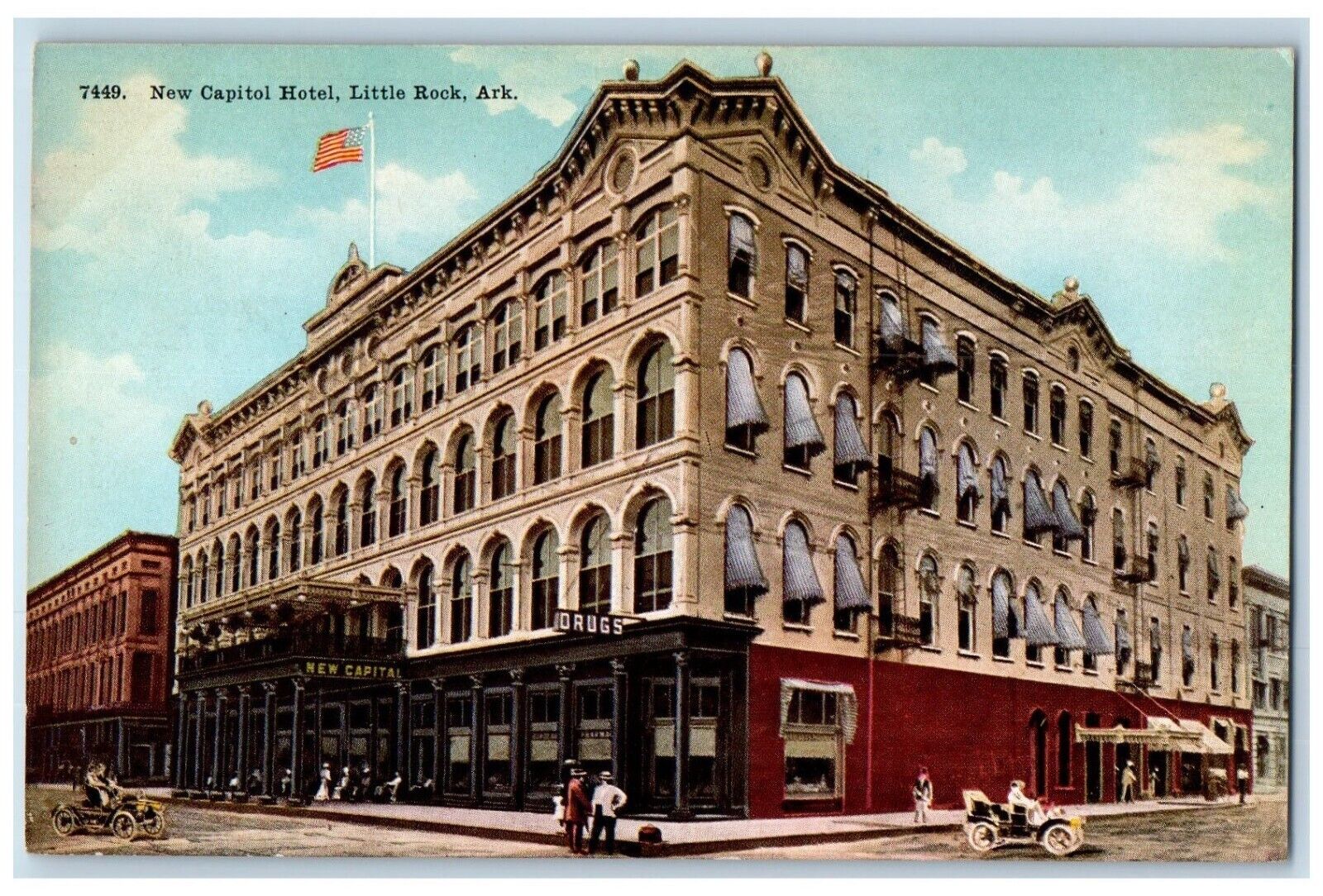Little Rock Arkansas Postcard New Capitol Hotel Exterior Building c1910 Vintage