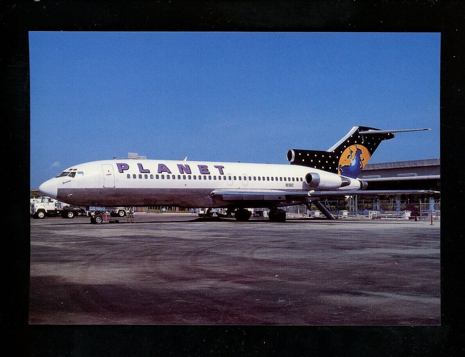 Aviation Airplane Airline postcard PLANET AIR B-727-23 Fort Lauderdale OKC A352