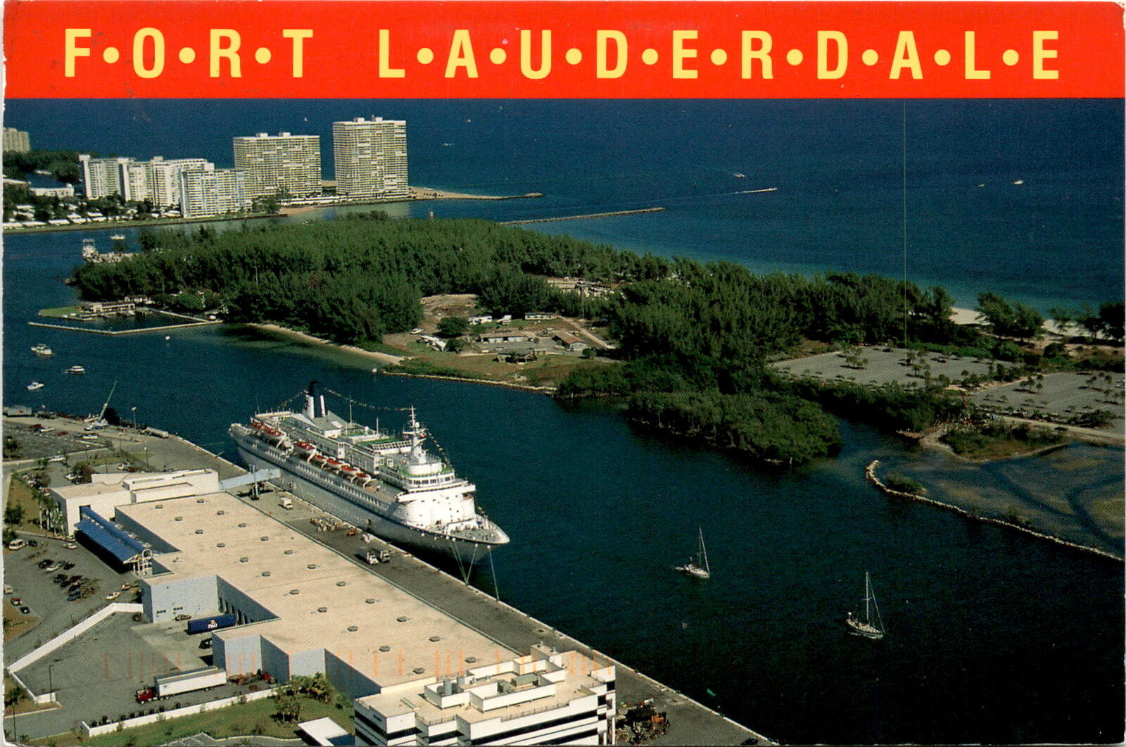 Fort Lauderdale, Port Everglades, sports enthusiasts, boaters Postcard