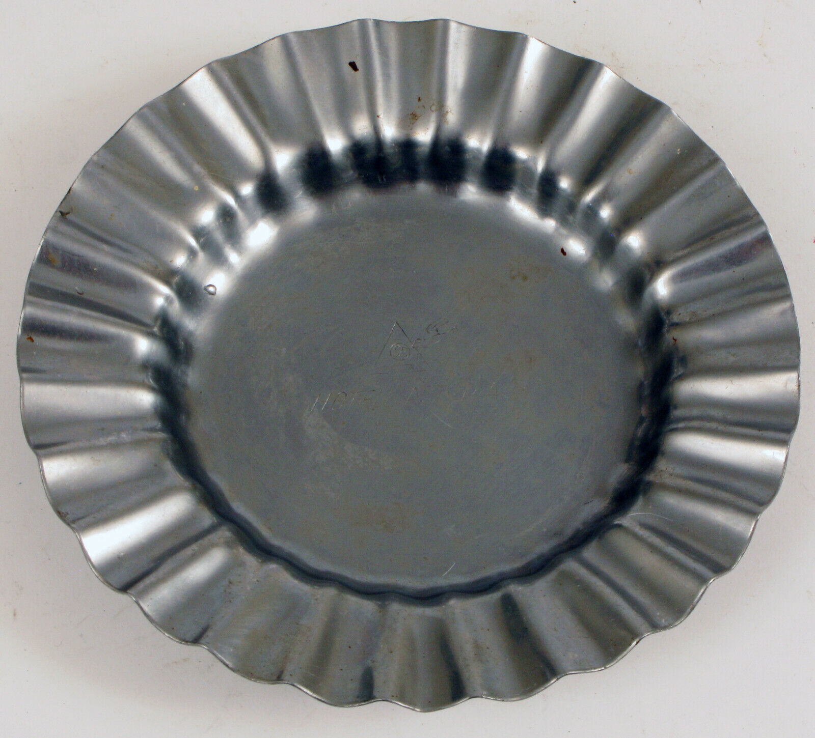 VINTAGE HOTEL ASTORIA OSLO NORWAY FLUTED STAINLESS STEEL ASHTRAY TRINKET DISH 