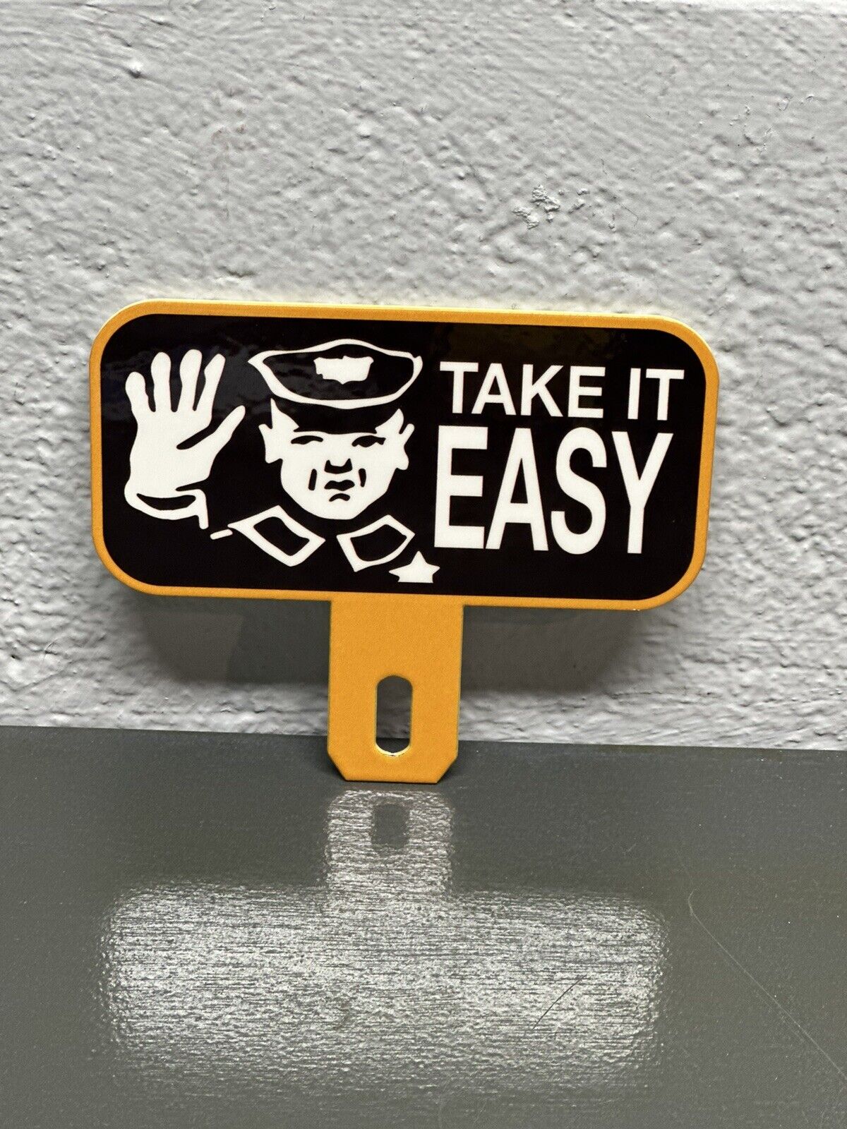 Take It Easy Metal Plate Topper Funny Humor Rat Rod Motorcycle Gas Oil Sign