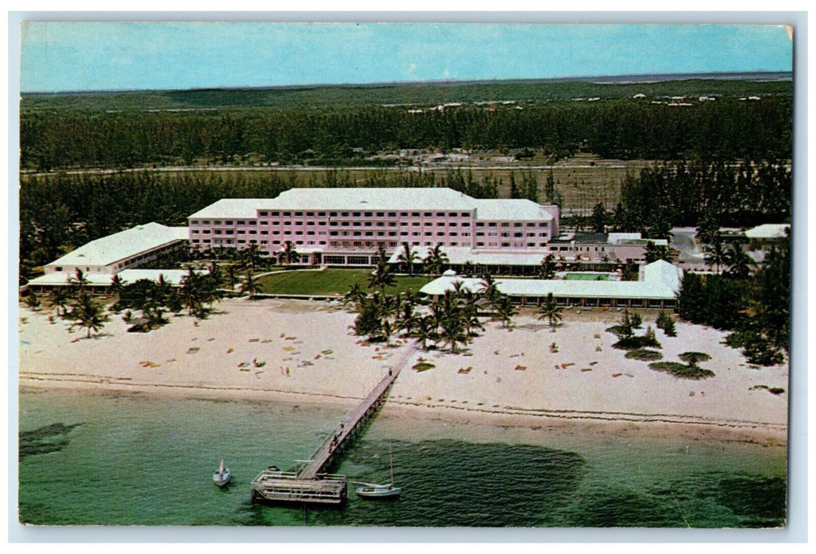 c1960\'s Private Beach View Emerald Beach Hotel Nassau Bahamas Postcard