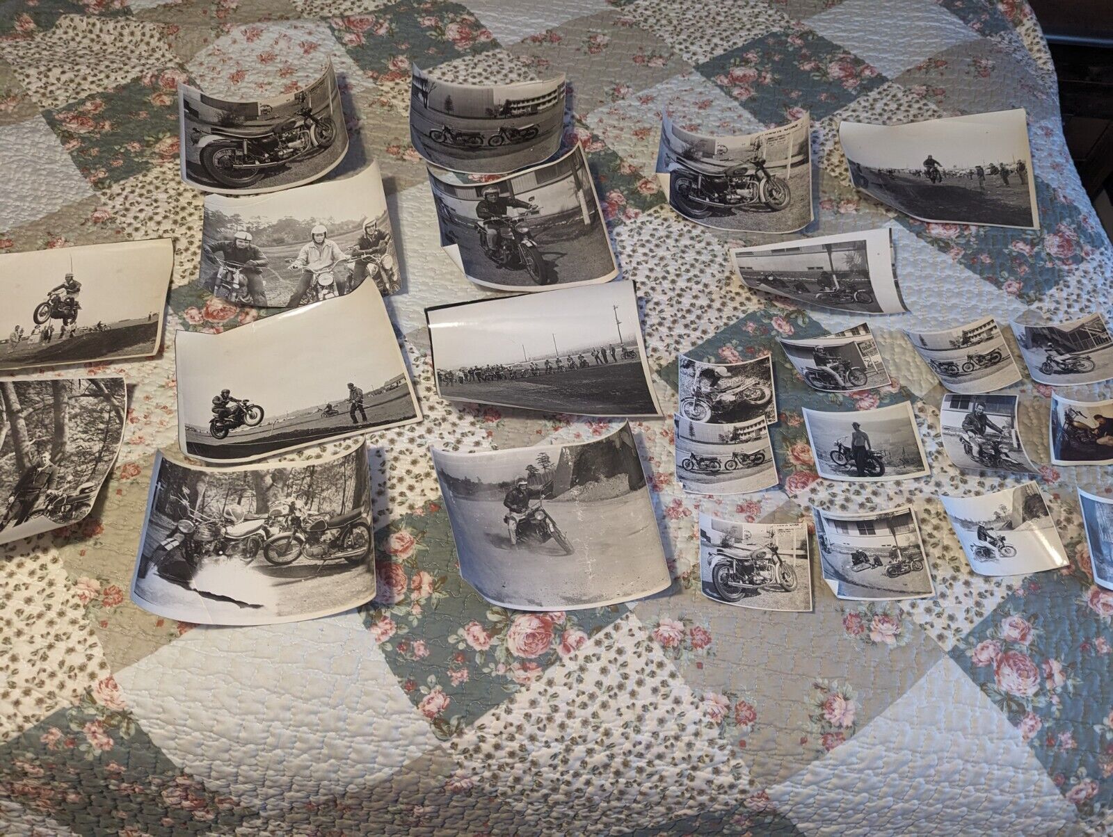 Vintage Lot Of  25 Motorcycle Photos. Different sizes.