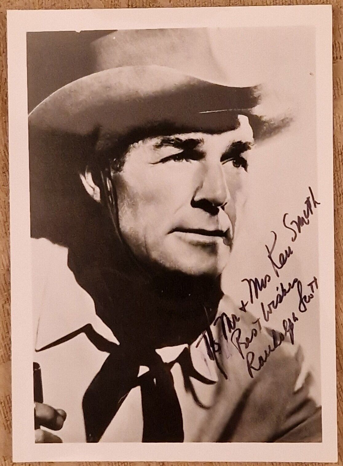 Randolph Scott - Western Hollywood Star signed photo 7x5 with AFTAL COA