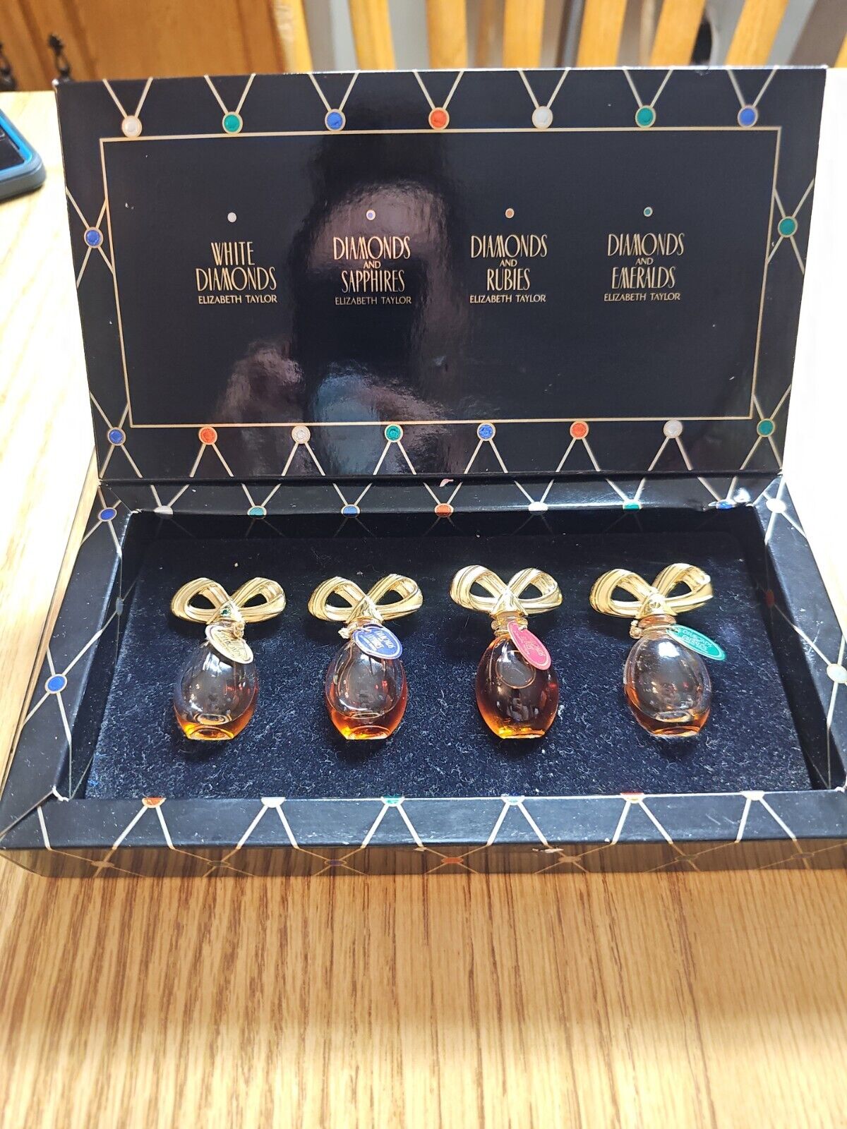 Vintage Elizabeth Taylor's Fragrant Jewel Perfume 0.12oz Mini Bottles 4 Partial