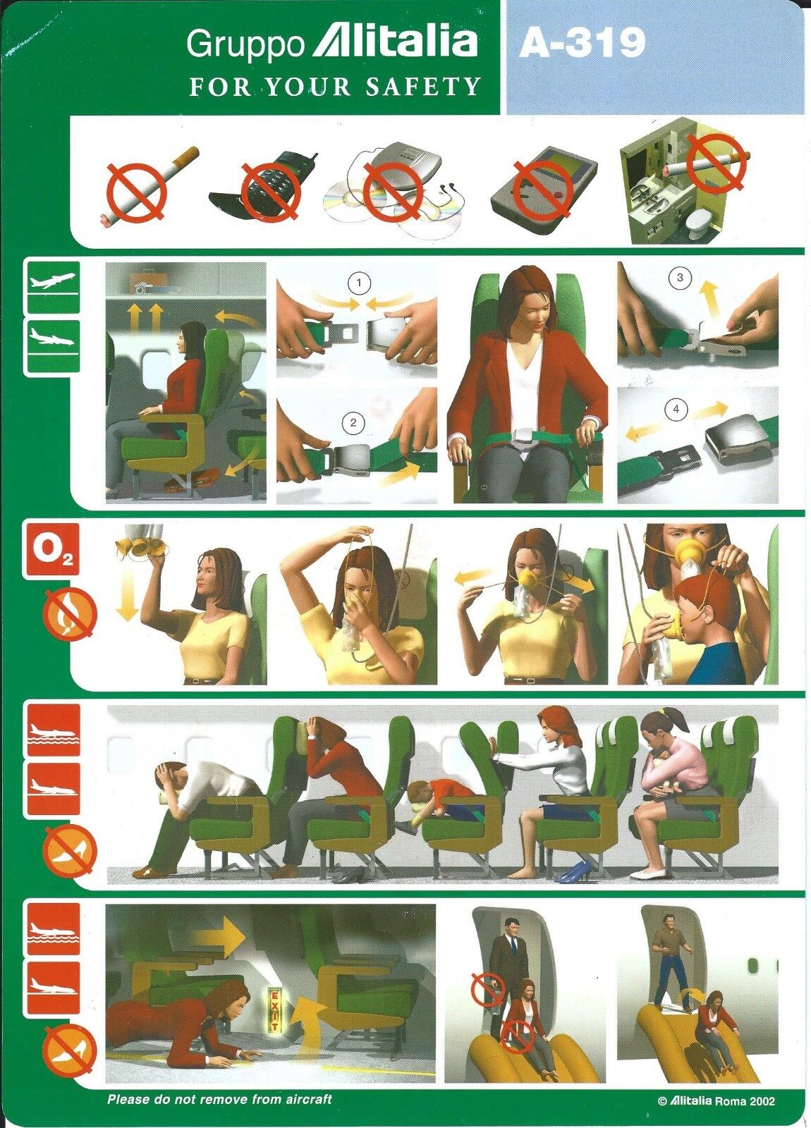 Safety Card - Gruppo Alitalia - A320 - 2001 (S3917)