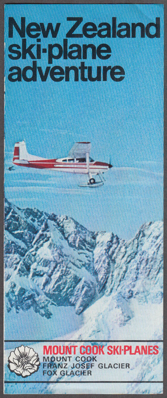 Mount Cook Airlines Ski-Plane Adventures airline folder 1970s