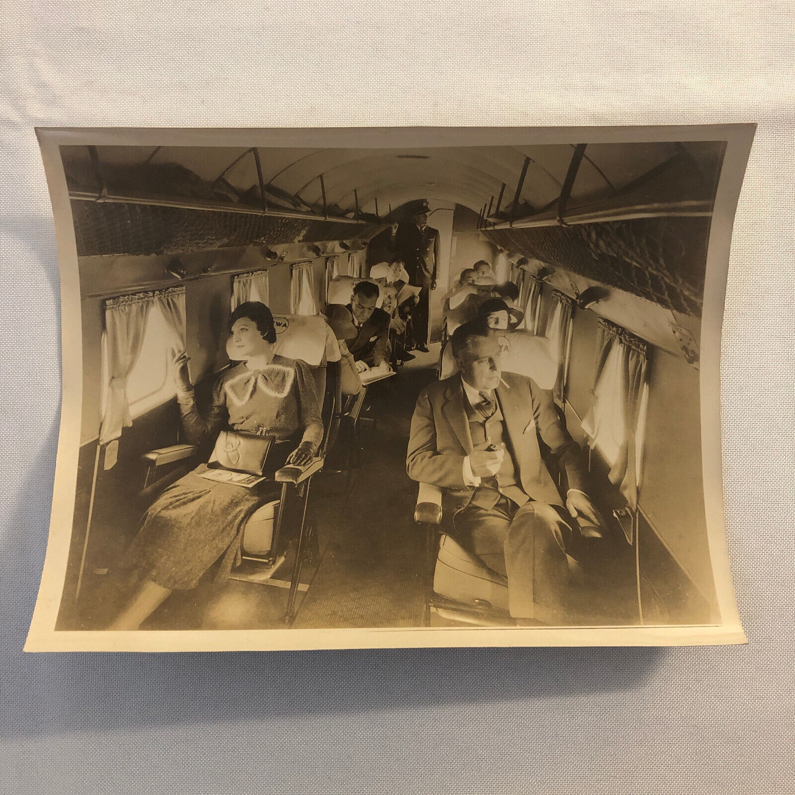 TWA Airline Airplane Passengers Smoking Plane Aircraft Vintage Photo Max Karant