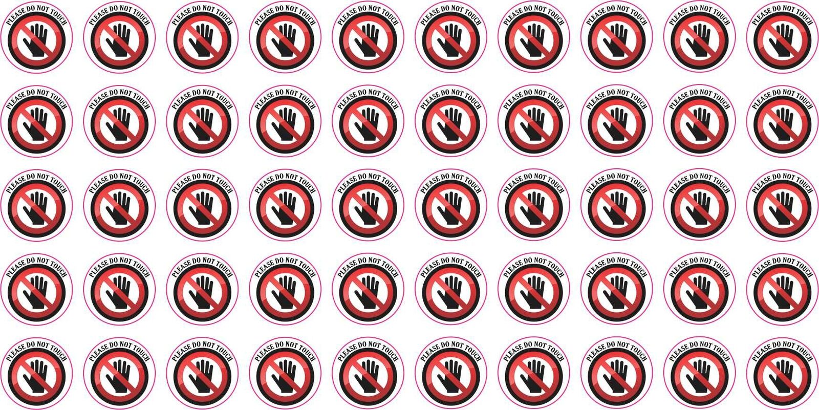 0.5in x 0.5in Please Do Not Touch Vinyl Stickers Business Sign Label Decals