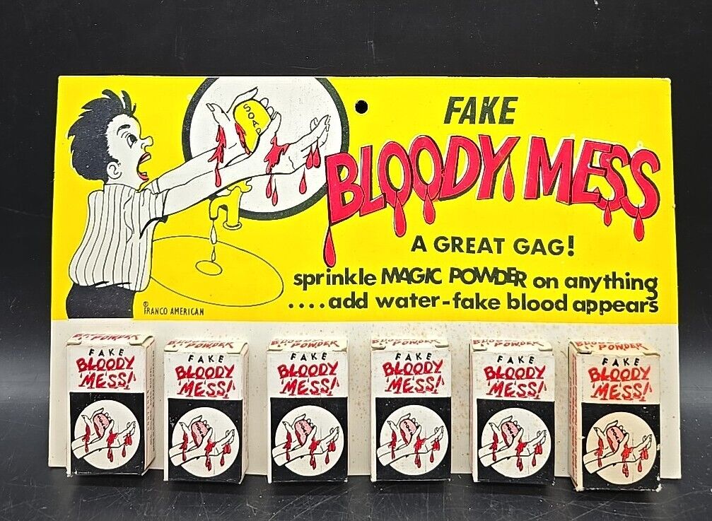 Vintage 1960s FRANCO Fake Bloody Mess PRANK  Old Store Display NOS RARE 