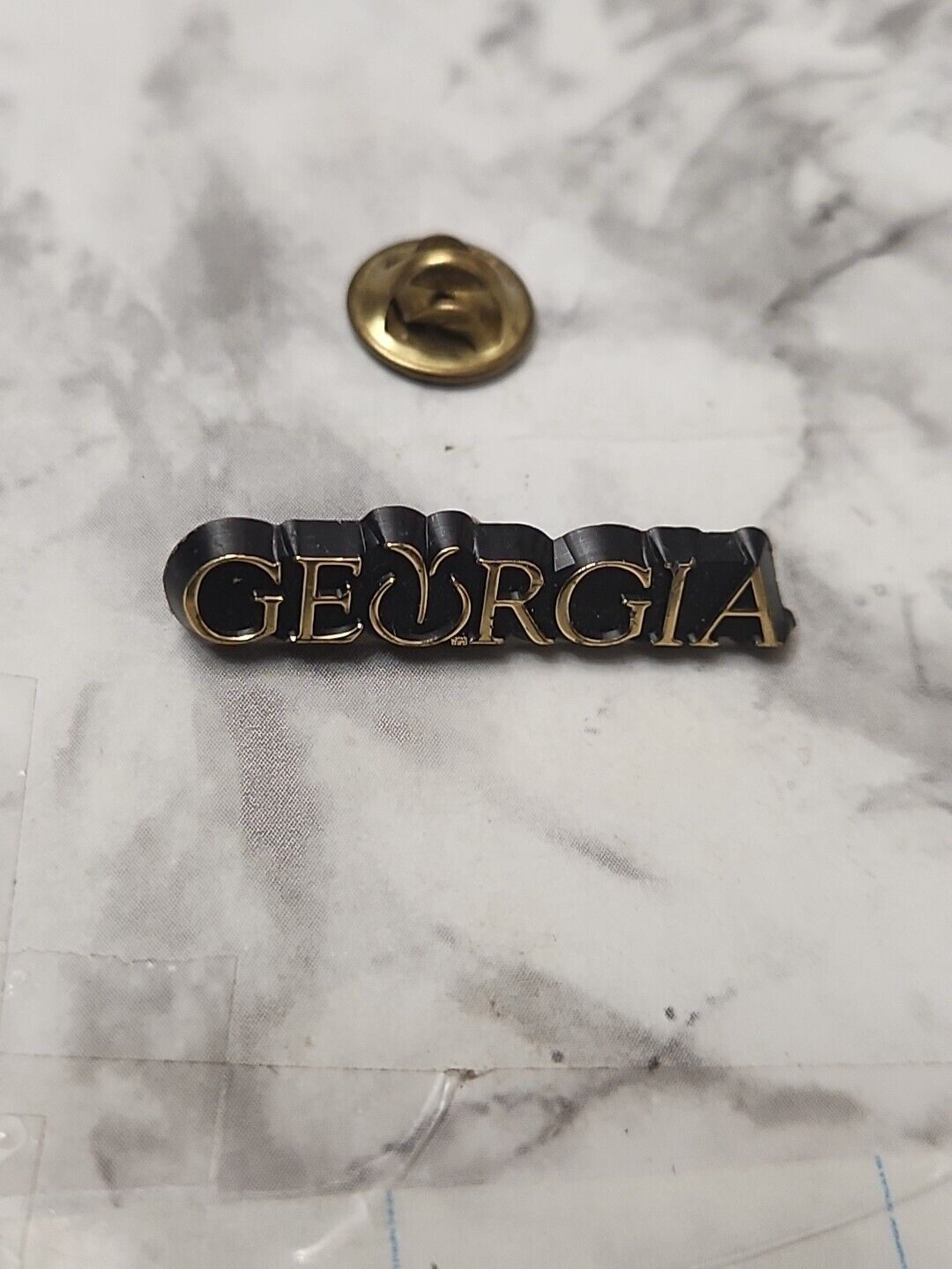 Vintage Georgia Peach Lapel Pin Plastic State Of Georgia Hat Pin 