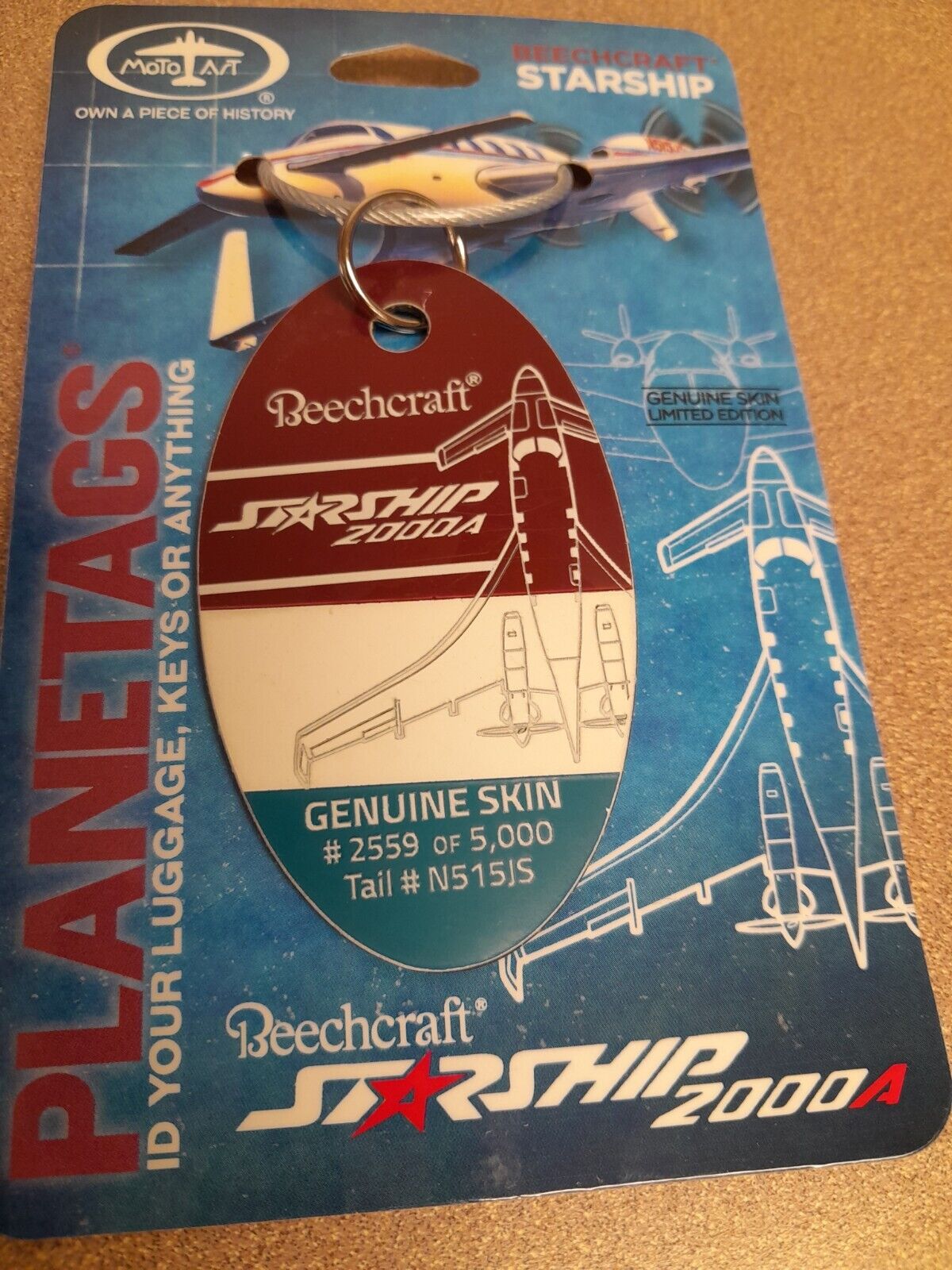 Beechcraft Starship Genuine Skin Plane Tag / Planetags