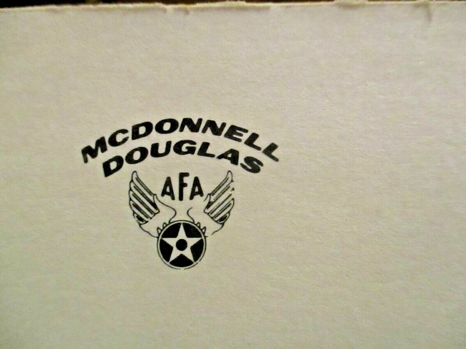 VINTAGE MC DONNELL DOUGLAS AFA WINGS & STAR NO LINE OFFICE TABLET APPROX 50 PGS
