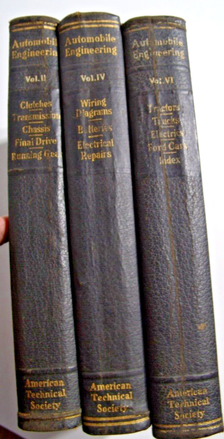 1924 Automobile Engineering, 3 Volumes (2, 4, 6), American Technical Society