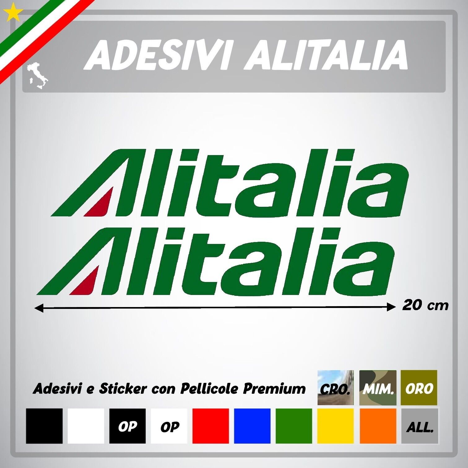 2 Adhesives Alitalia Logo Emblem Livery Air Sticker Italy Airplane