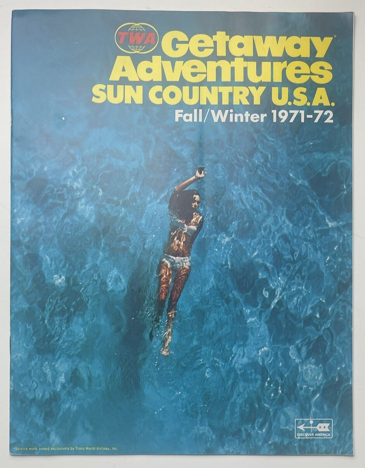 TWA Trans World Airlines Ambassador AVIATION 1971 Vintage Men Women Magazine