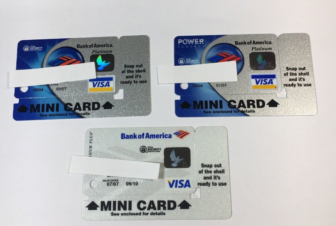 3 Expired Credit Cards For Collectors - Mini Keychain Cards Visa Rare (7033)