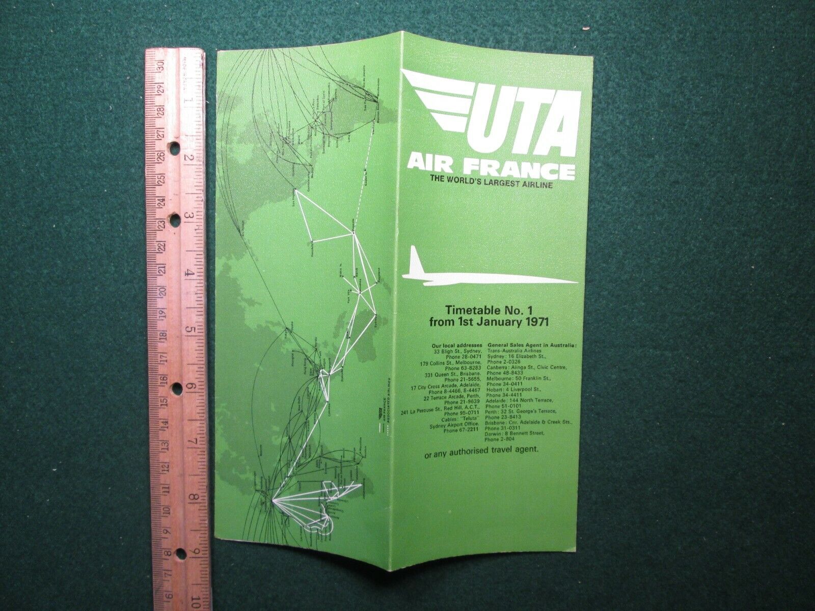 1/1/1971 UTU Air France Airline Timetable Schedule   12