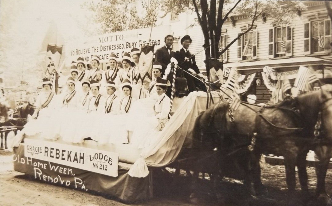 Postcard Real Photo Old Home Week Parade Float Renovo Pennsylvania 1910