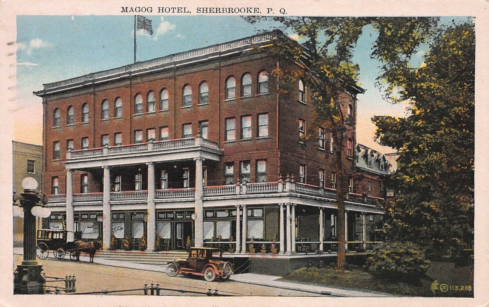 Magog Hotel, Sherbrooke, Quebec, Canada, Early Postcard, Used in 1929