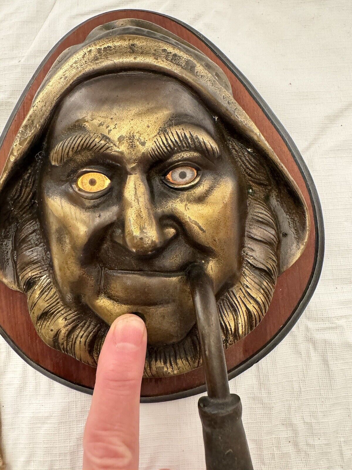 Advertising Bronze Sailor Head EYES Lite Up &  Electric Lighter  See Video