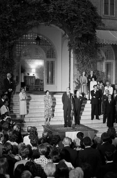 President Valery Giscard D\'Estaing In Iran In Tehran, in front of- 1976 Photo