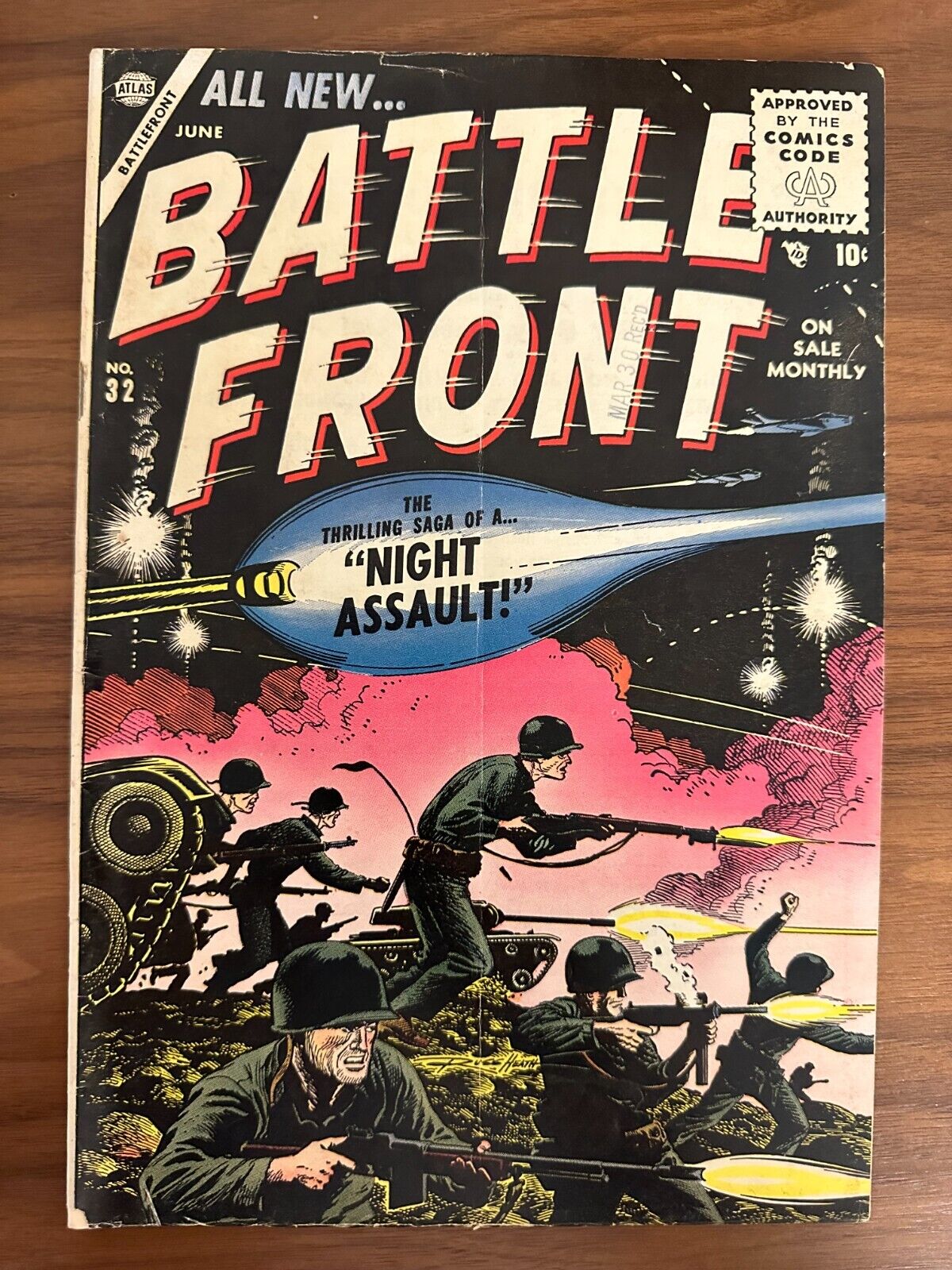 Battlefront #32 VG+ (4.5) OWW Atlas 1955 Classic Russ Heath War Cover Rare HTF