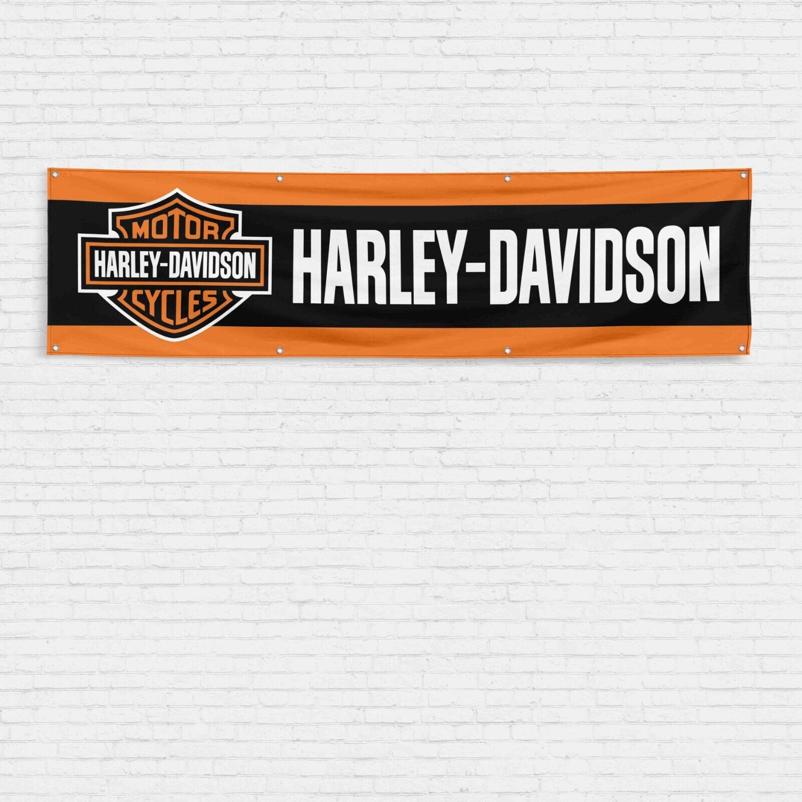 Harley Davidson Motorcycle 2x8 ft Garden Flag Mount Vintage Banner Garage Sign