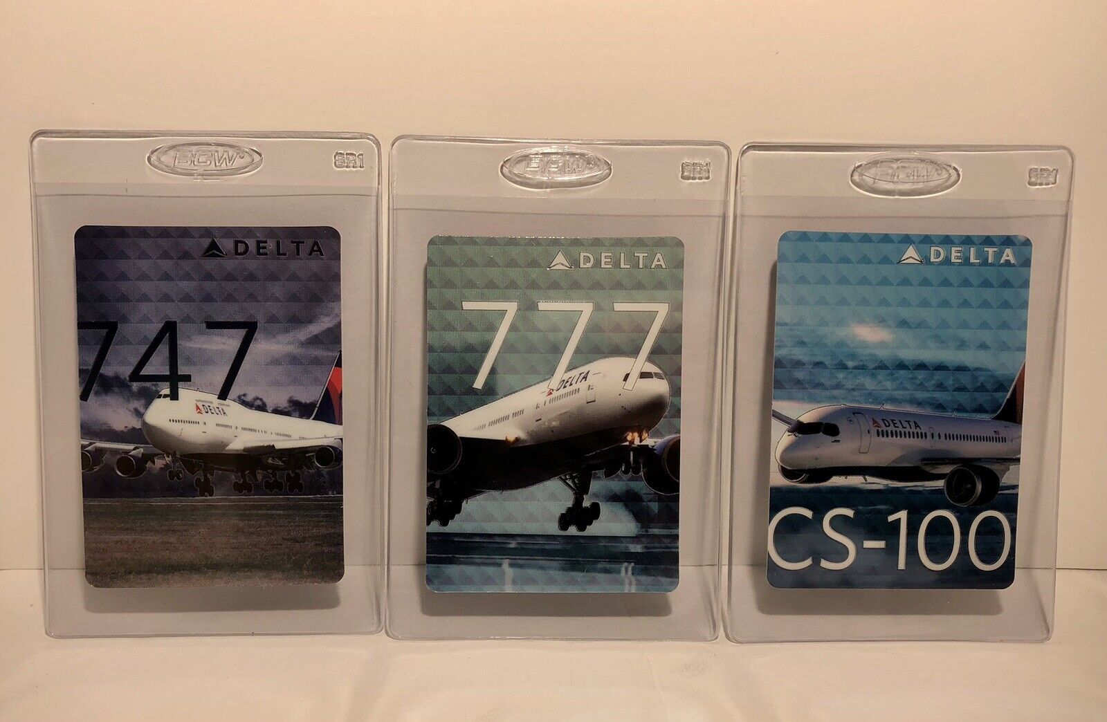 Rare Delta Airlines 747, 777 and CS-100 Plane /Pilot Trading Card Set. Brand new
