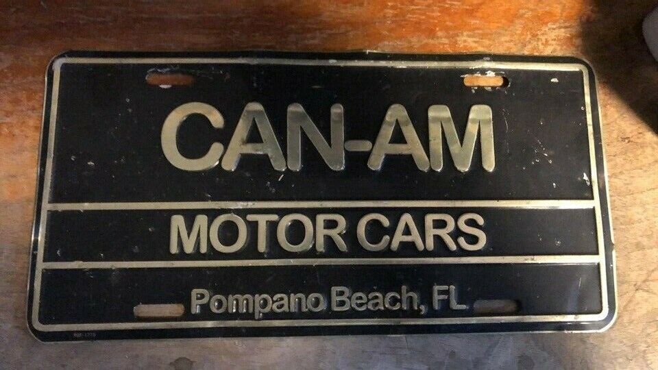 CAN-AM MOTOR CARS POMPANO BEACH FLORIDA LICENSE PLATE SIGN
