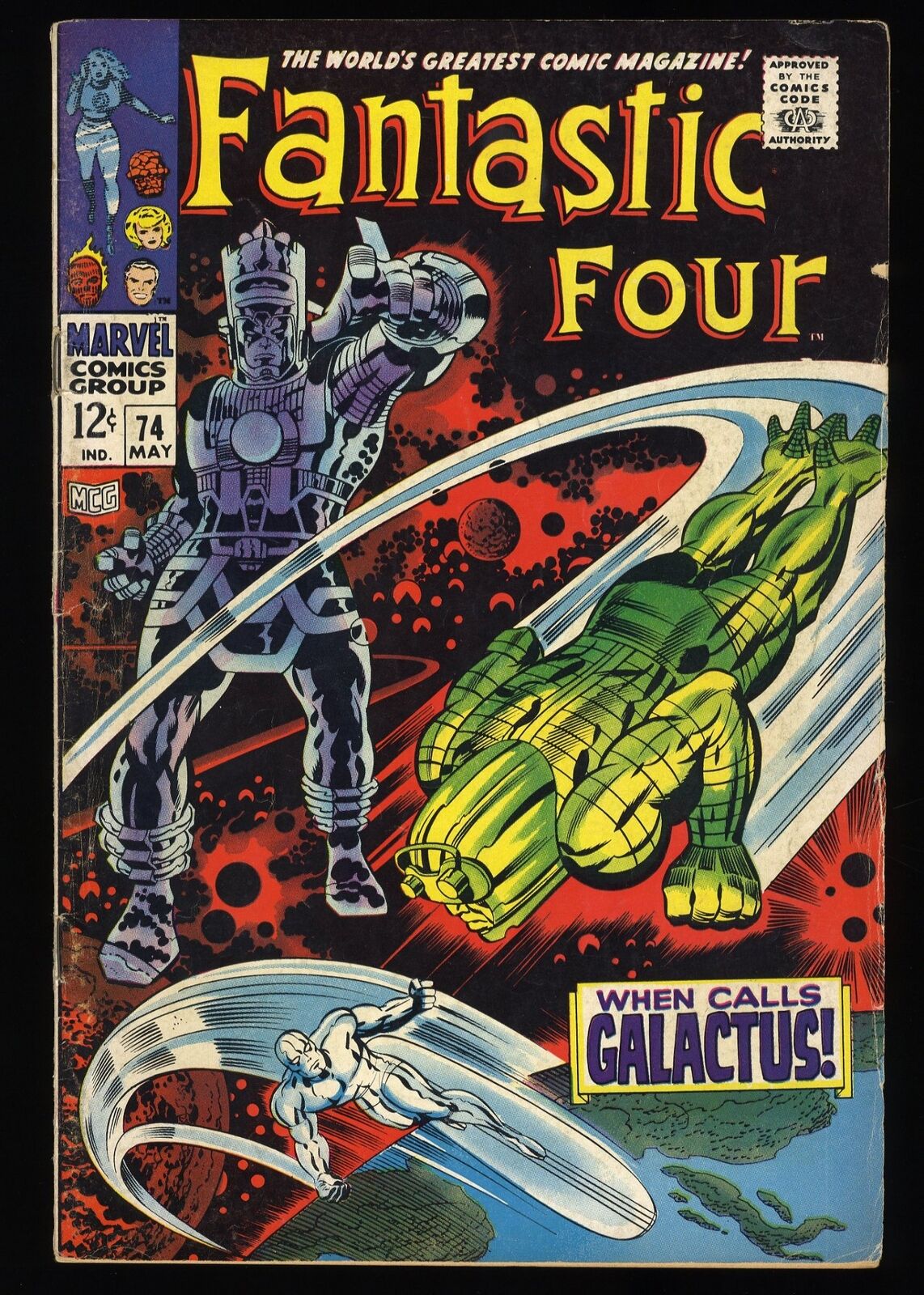 Fantastic Four #74 VG+ 4.5 Galactus and Silver Surfer Appearance Marvel 1968