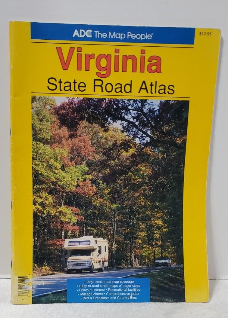 Virginia State Road Atlas Map Book ADC The Map People 1996 Edition