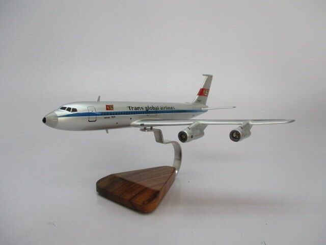 B-707 Trans Global Air B707 Airplane Desk Wood Model  Regular New