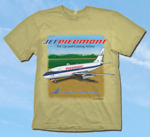 Piedmont Airlines B-737-200 T-Shirt 100% Cotton. Size XL.