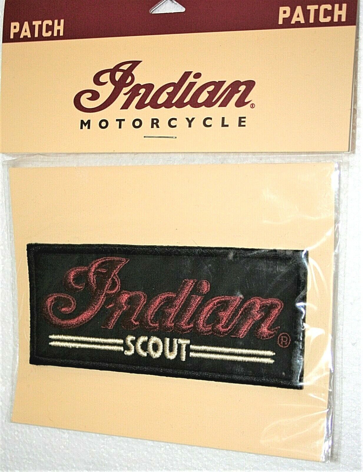 Official Indian Scout Motorcycle logo Cloth Patch New NOS Sealed